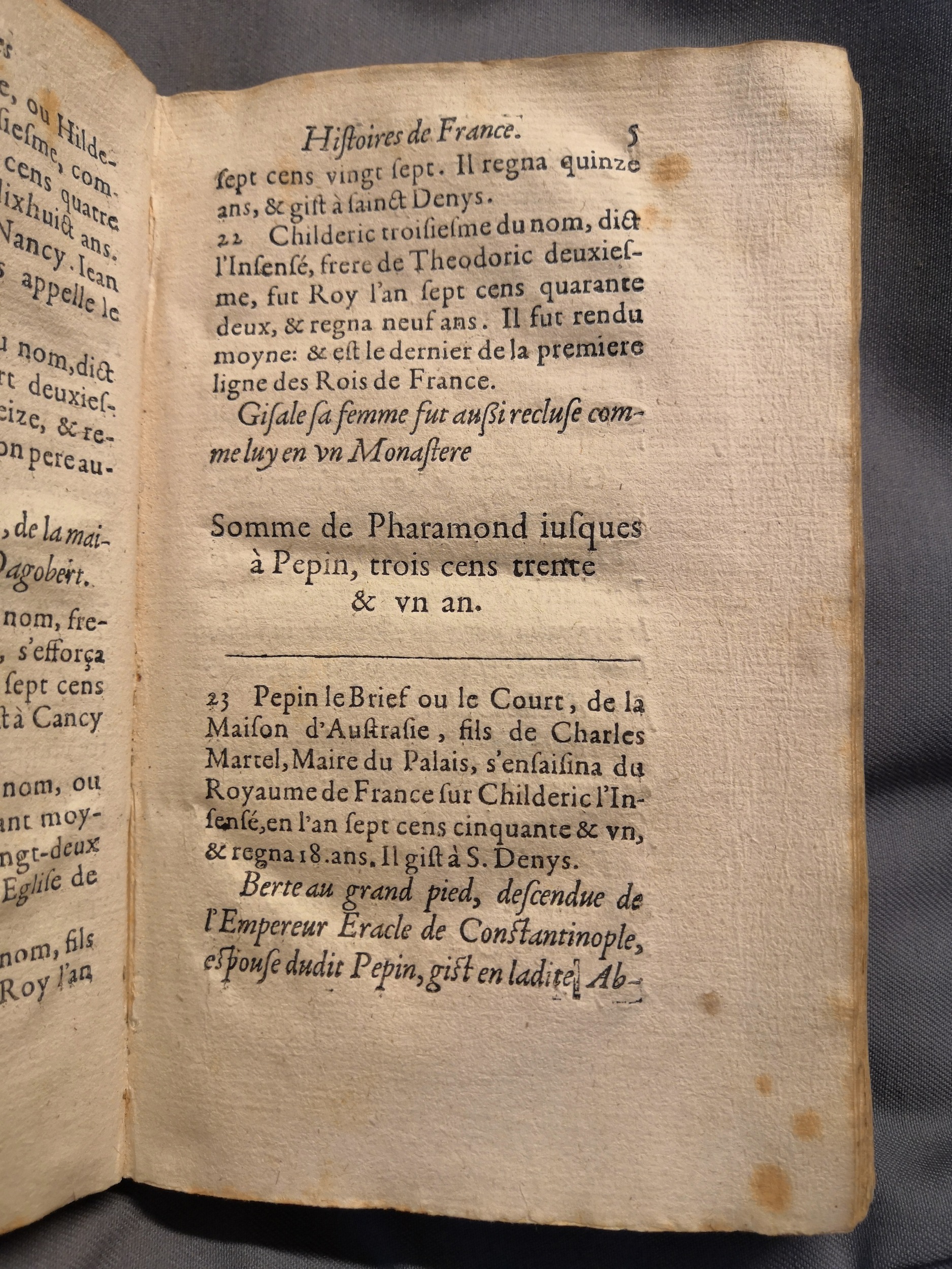 1614 - Jean Corrozet - Trésor des histoires de France - Amsterdam