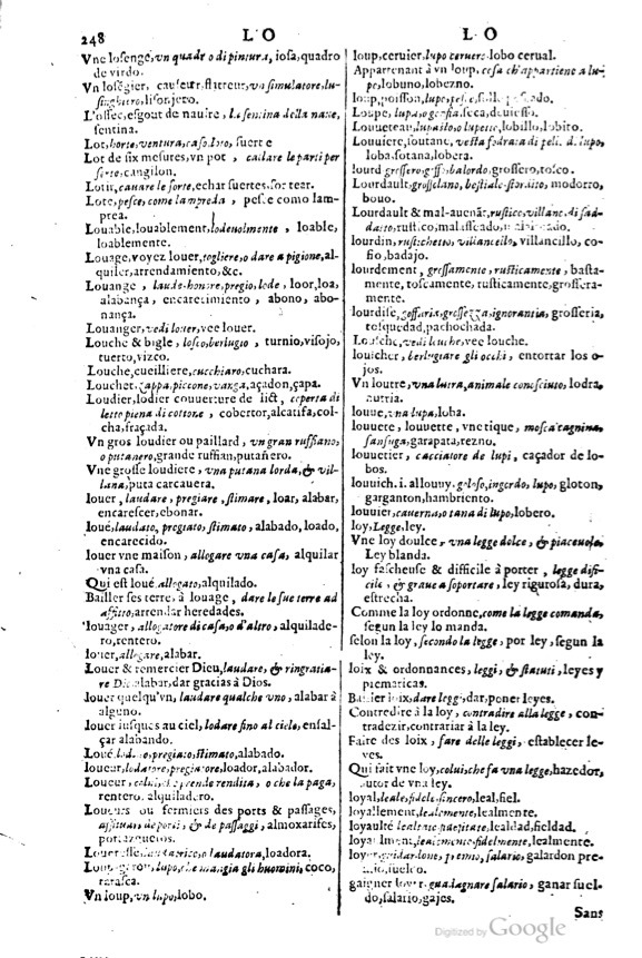 1617 - Samuel Crespin - Trésor des trois langues espagnole, française et italienne (3 parties) - Ohio
