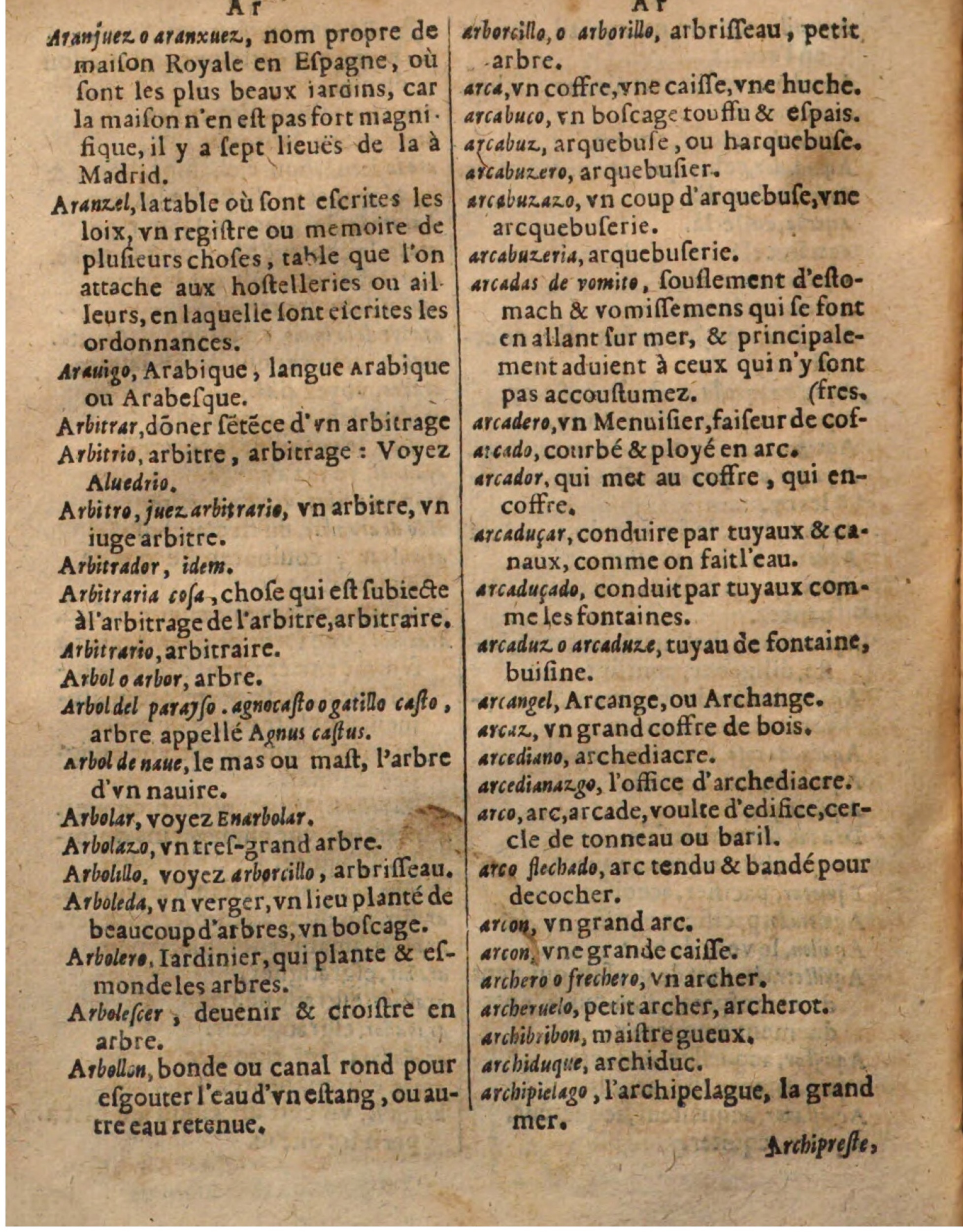 1625 - Hubert Antoine - Trésor des deux langues espagnole et française - Augsbourg