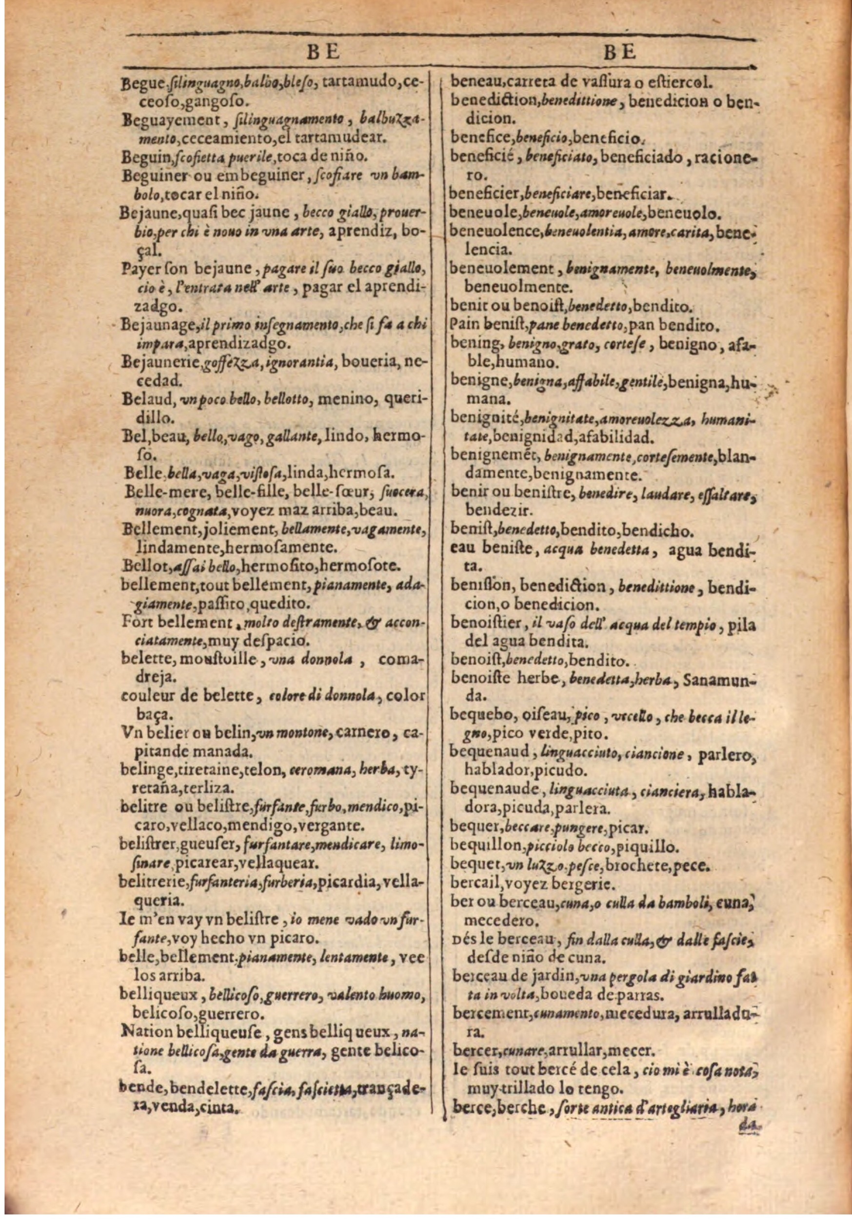 1609 - Philippe Albert et Alexandre Pernet - Trésor des trois langues française, italienne et espagnole (Seconde partie) - BSB Munich 1609 - Philippe Albert et Alexandre Pernet - Trésor des trois langues française, italienne et espagnole (Seconde partie) - BSB Munich