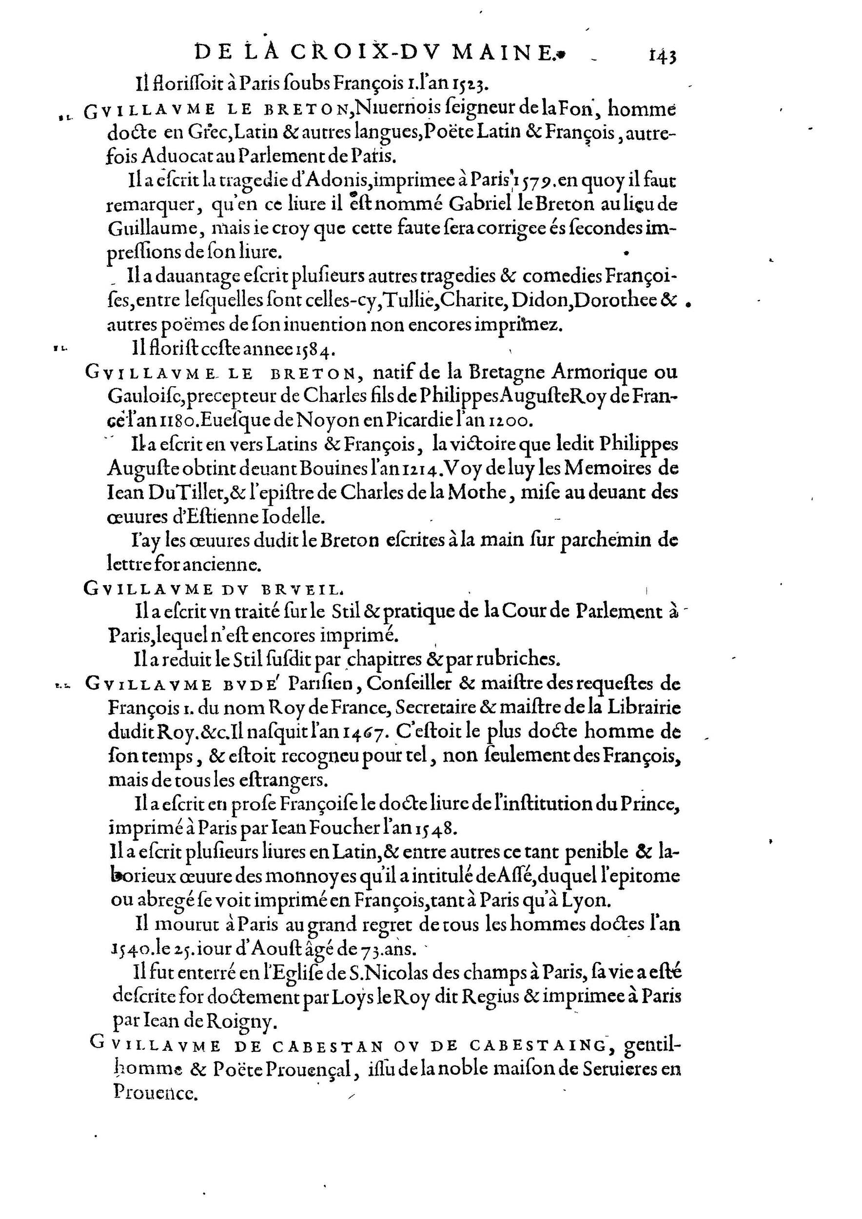 1584 - Abel L&#039;Angelier - Bibliothèques françaises - BnF