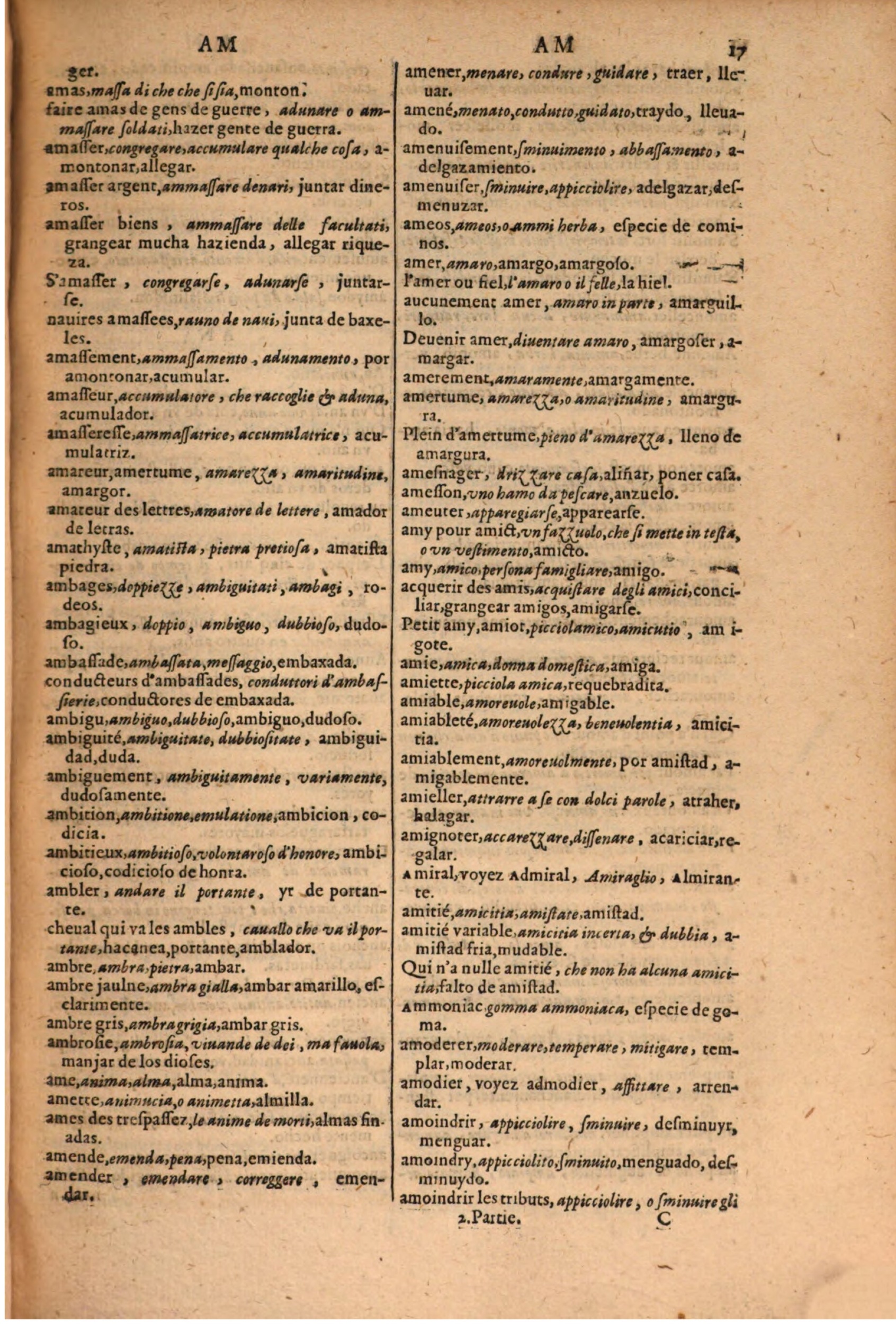 1616 - Pierre de la Rovière - Trésor des trois langues (Seconde partie) - BSB Munich
