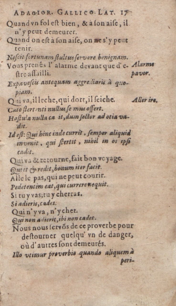 1612 - Dominicus Custos - Trésor des proverbes français  - Bibliopol-Olomuc