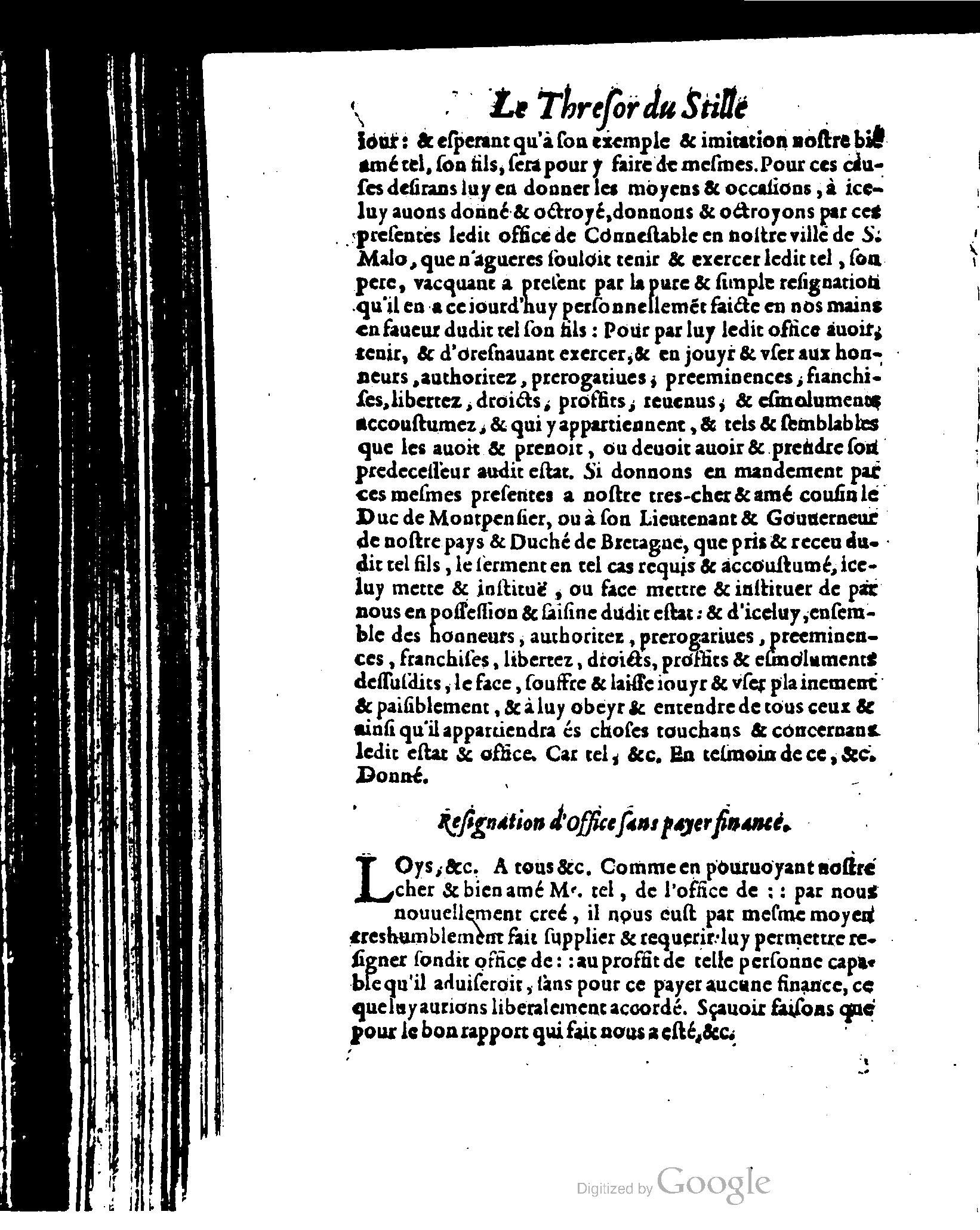 1614 - Jean Richer - Trésor du nouveau style et protocole de la chancellerie de France - BSB Munich
