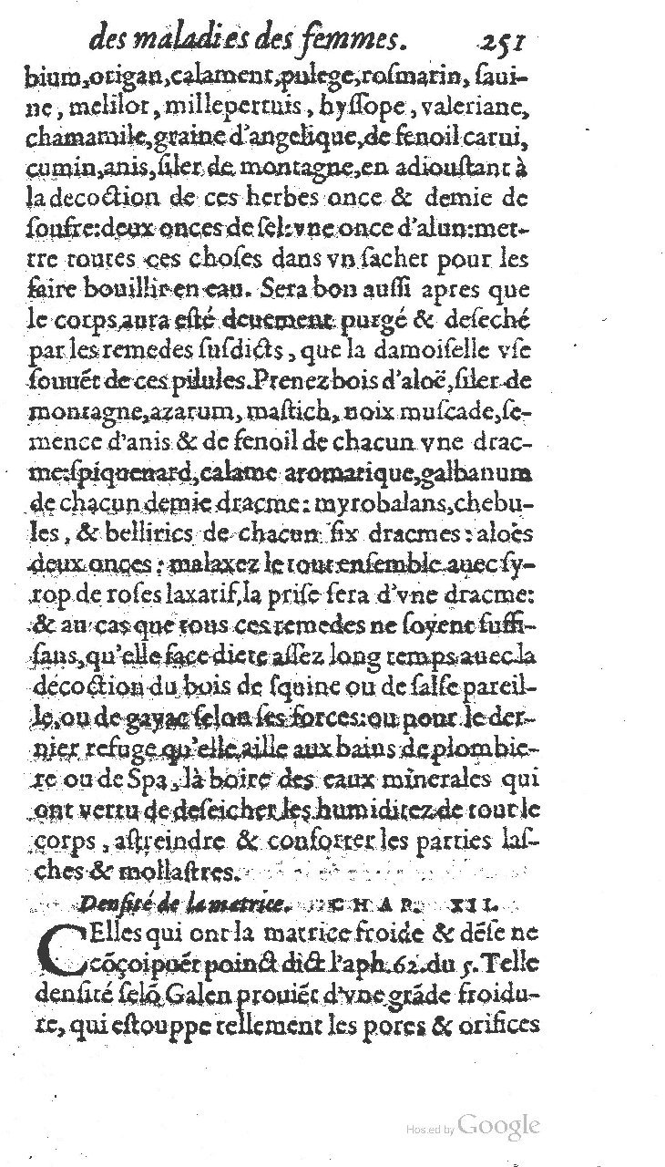 1585 - Jacques du Puis - Trésor des remèdes secrets pour les maladies des femmes - BnF