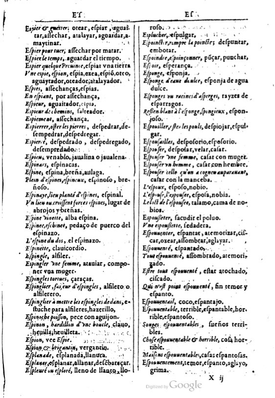 1616 - Veuve Marc Orry - Trésor des deux langues espagnole et française (Première et Seconde parties) - BM Lyon
