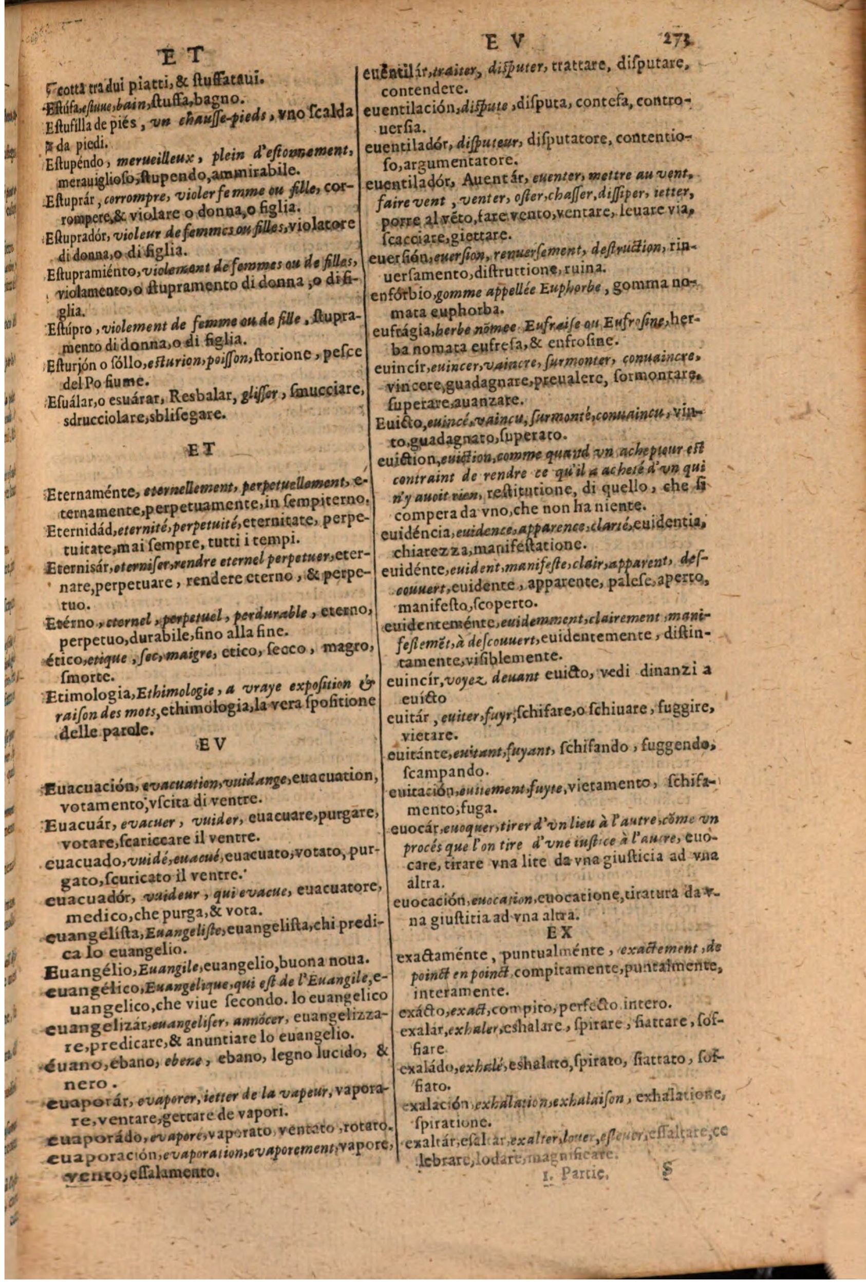 1606 - Samuel Crespin - Thresor des trois langues, francoise, italiene et espagnolle - BSB Munich
