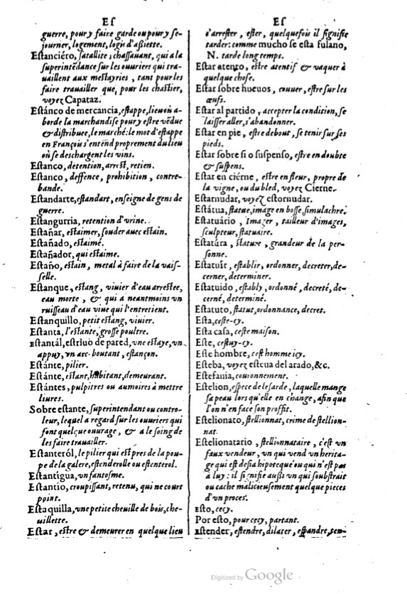 1621 - Adrian Tiffaine - Trésor des deux langues espagnole et française - BM Lyon