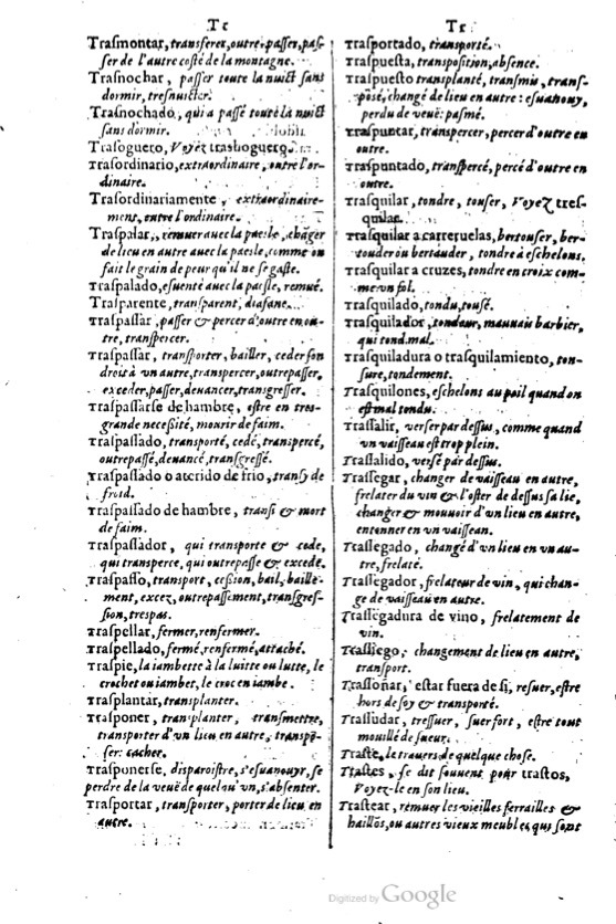 1621 - Adrian Tiffaine - Trésor des deux langues espagnole et française - BM Lyon