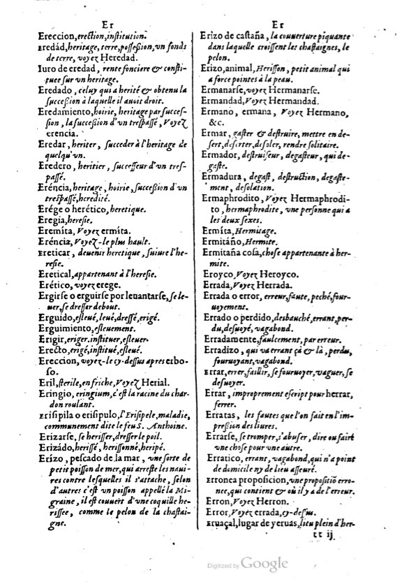 1621 - Adrian Tiffaine - Trésor des deux langues espagnole et française - BM Lyon