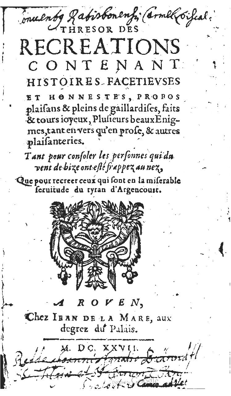 1627 - Jean Delamare - Trésor des récréations - BSB Munich