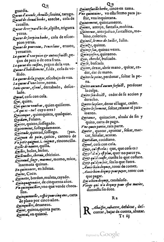 1621 - Adrian Tiffaine - Trésor des deux langues espagnole et française - BM Lyon