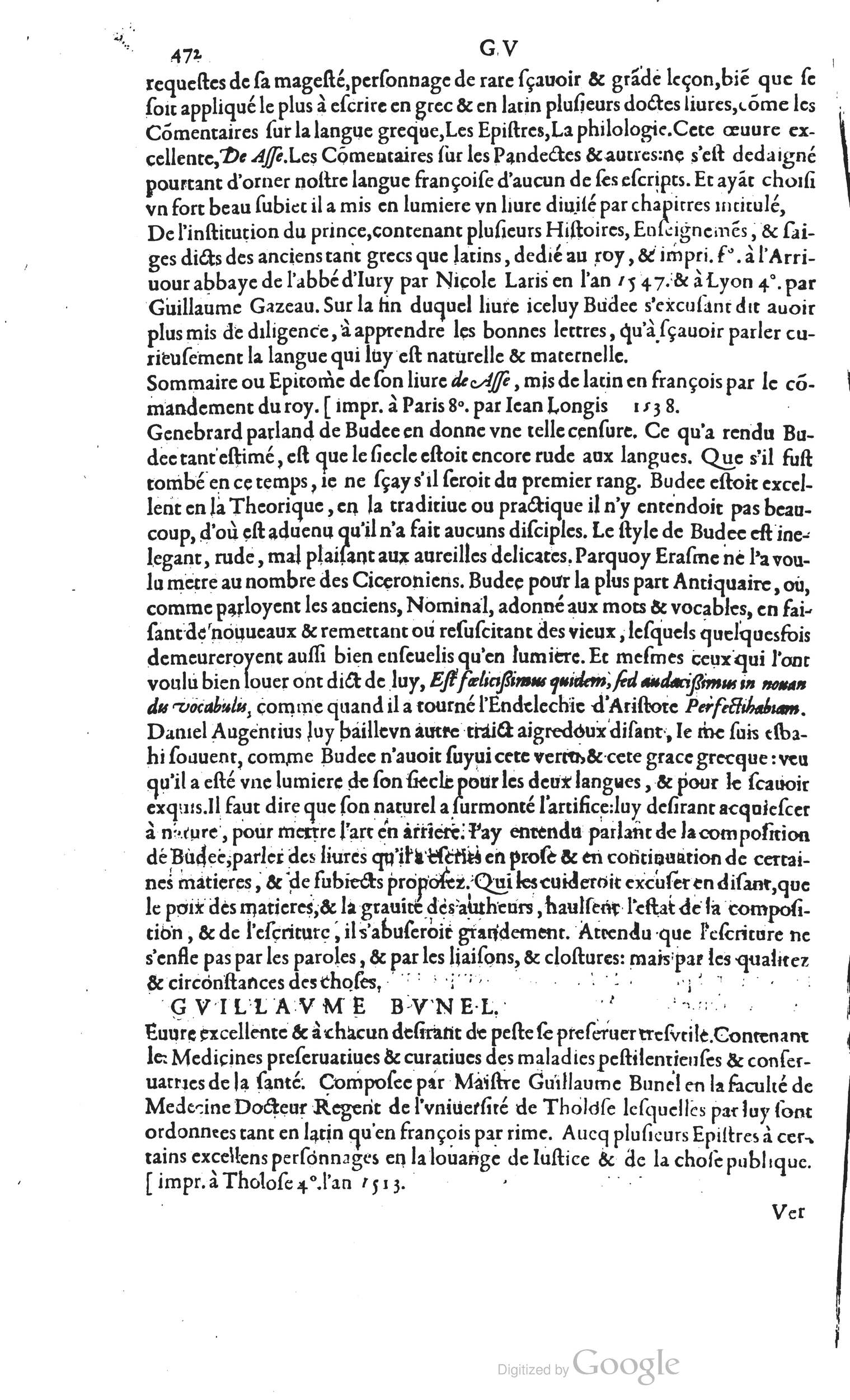 1585 - Barthélemy Honorat - Bibliothèques françaises - BSB Munich