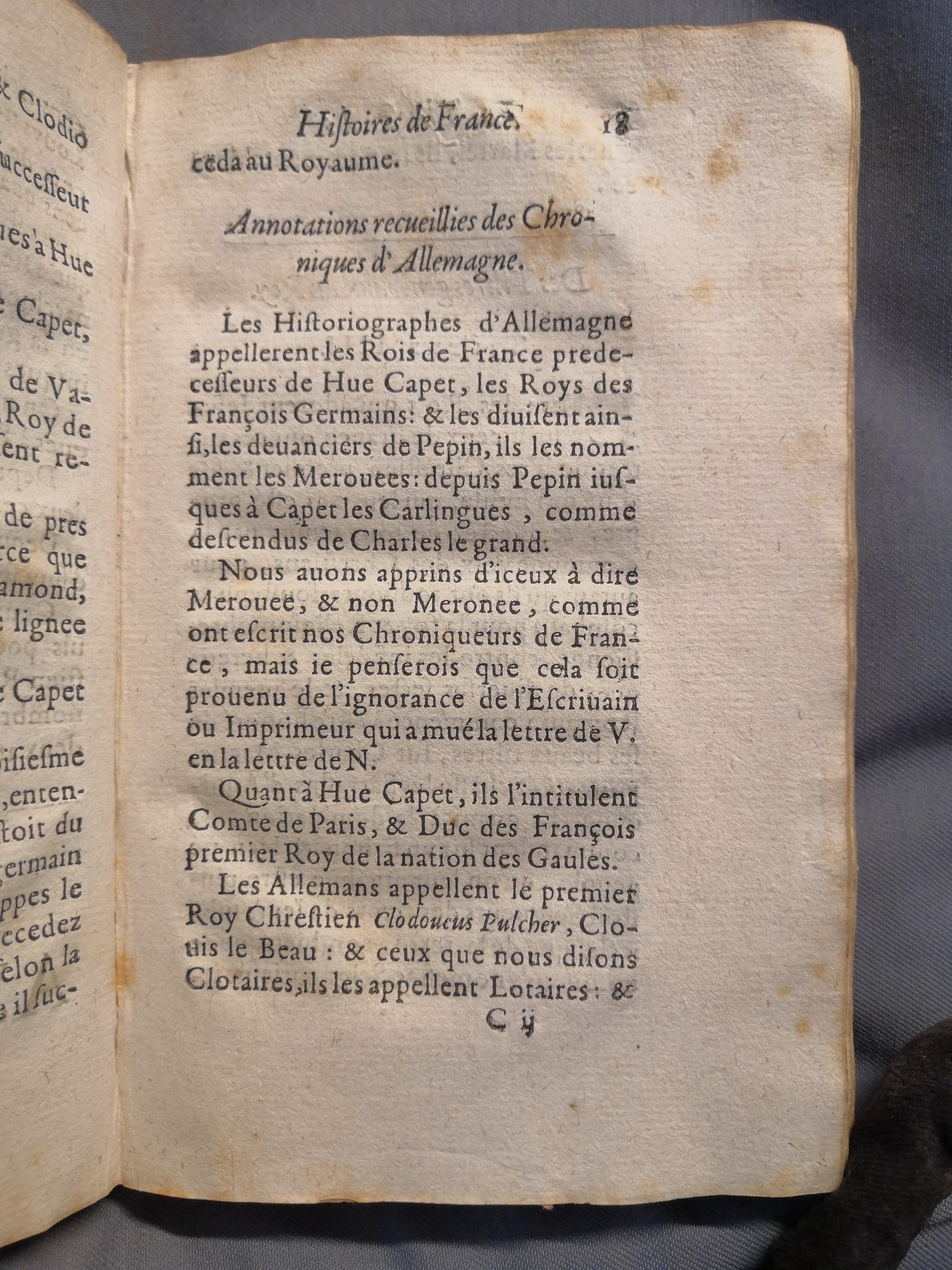 1614 - Jean Corrozet - Trésor des histoires de France - Amsterdam