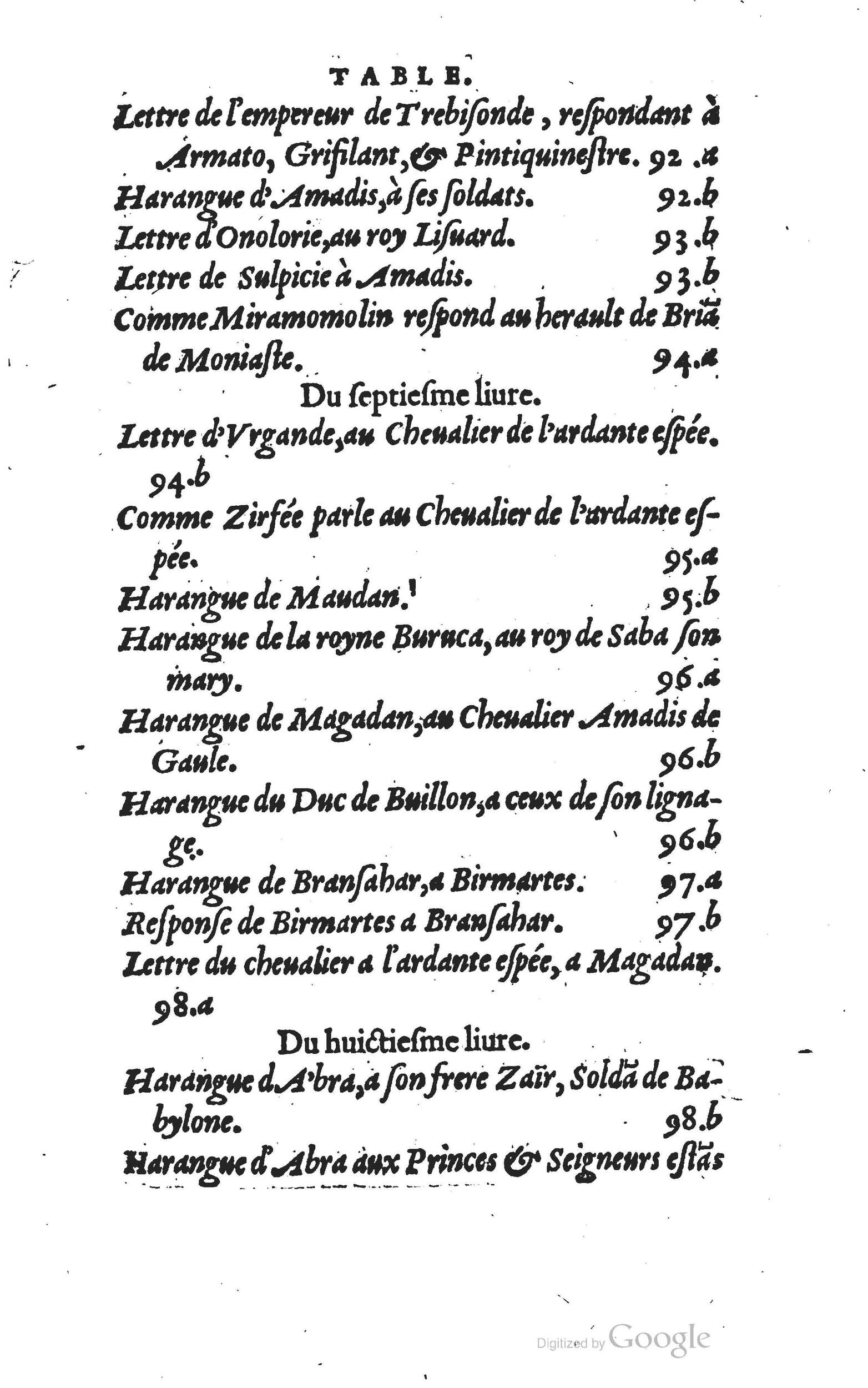 1560 - Vincent Sertenas et Gilles Robinot - Trésor des Amadis - British Library