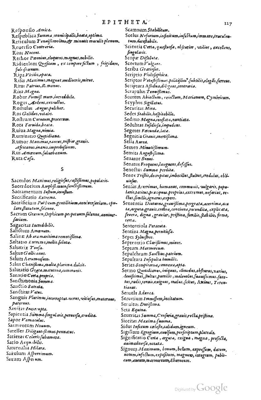 1585 - Simphorianum Beraud et Stephanum Michaëlem - Trésor des mots et traits français - Barcelone