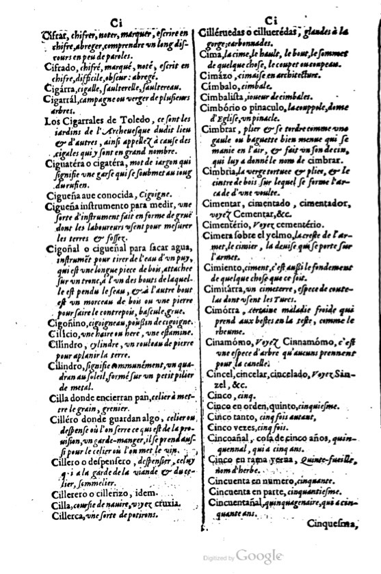 1621 - Adrian Tiffaine - Trésor des deux langues espagnole et française - BM Lyon