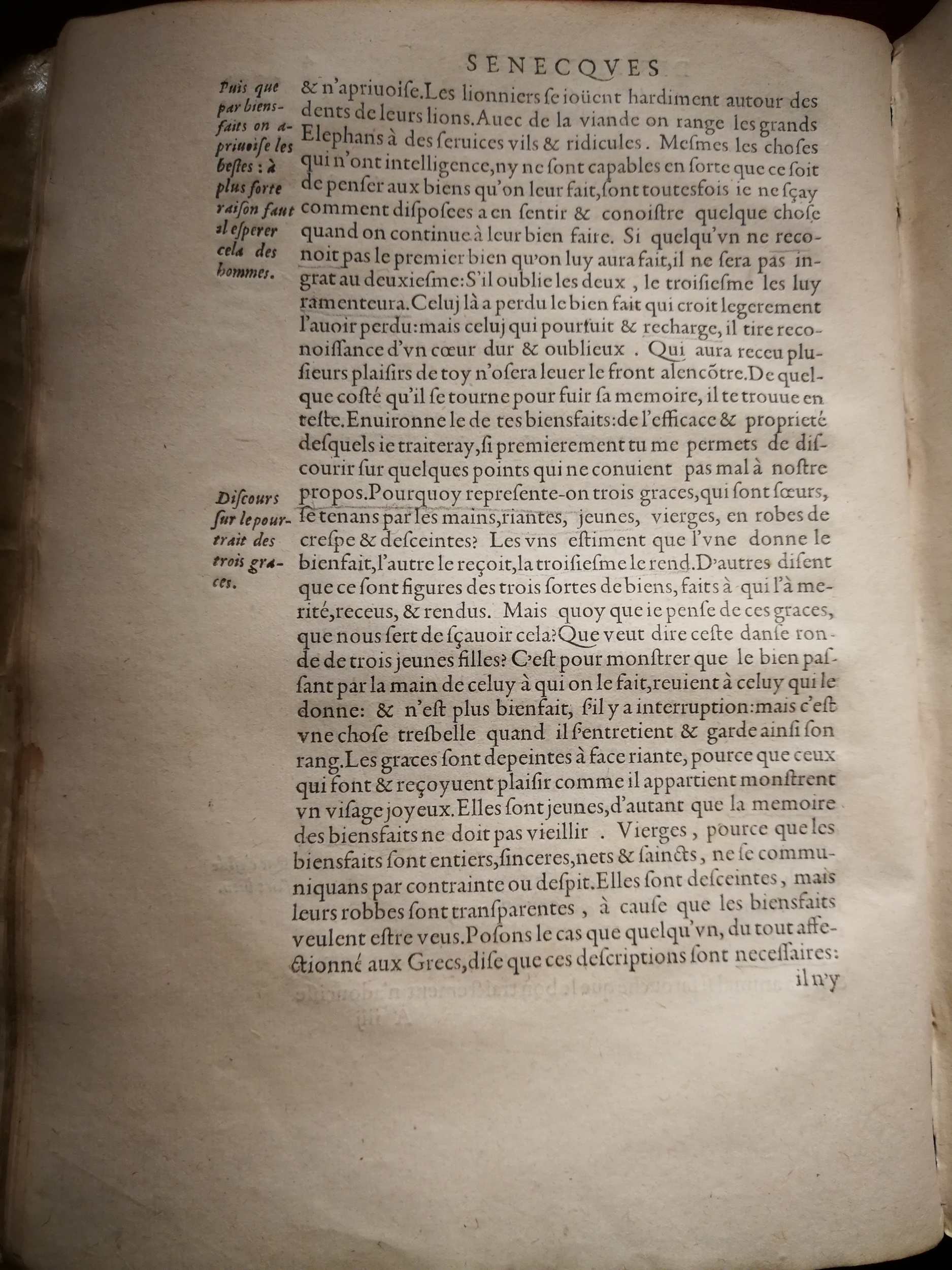 1595 - Jean Houzé - Œuvres morales et mêlées de Sénèque, Trésor de philosophie morale - T. 1 - BnF