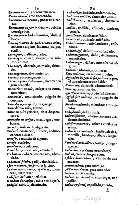 1621 - Adrian Tiffaine - Trésor des deux langues espagnole et française - BM Lyon