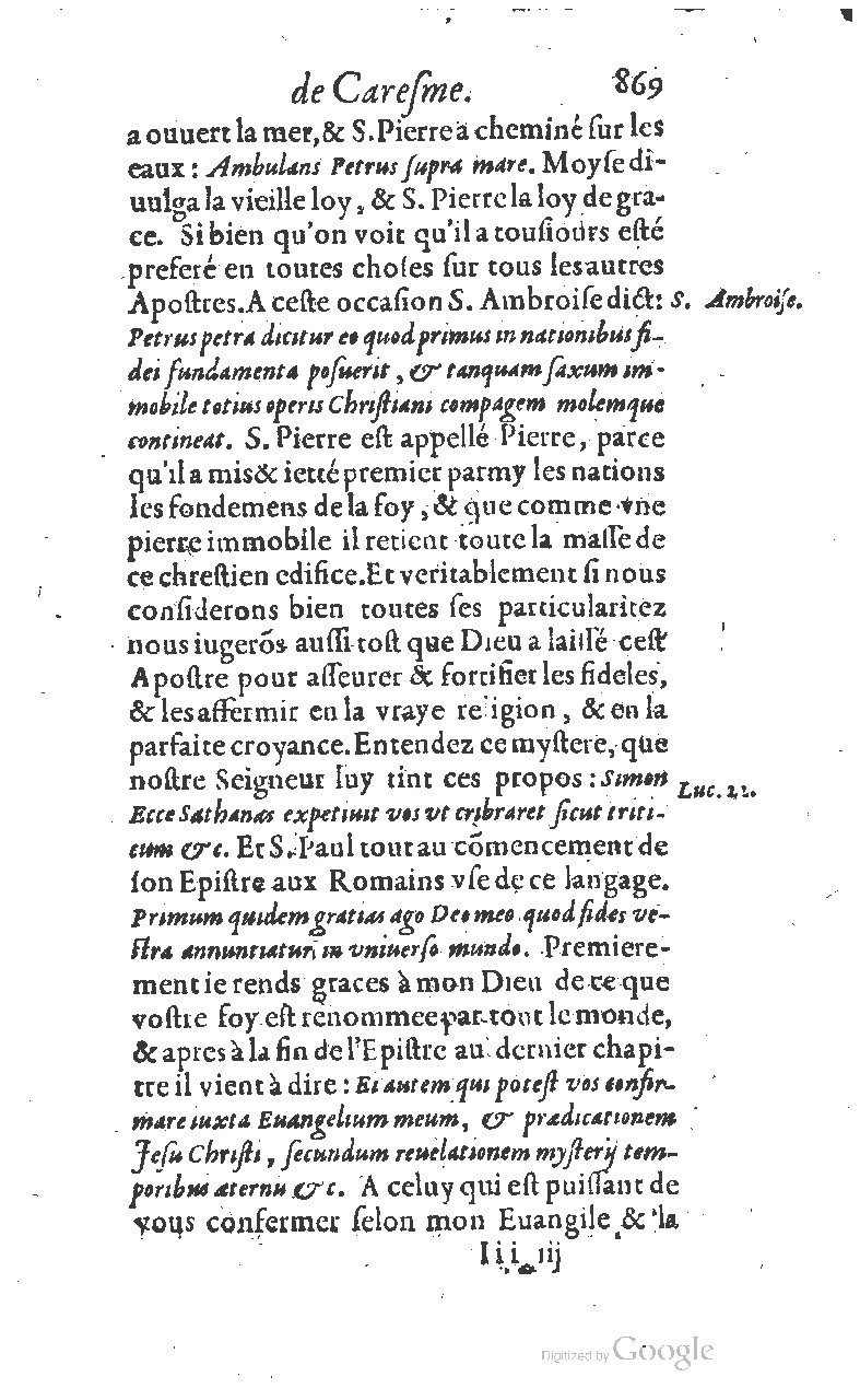 1607 - Nicolas Du Fossé - Trésor quadragésimal - T 01 - BM Lyon