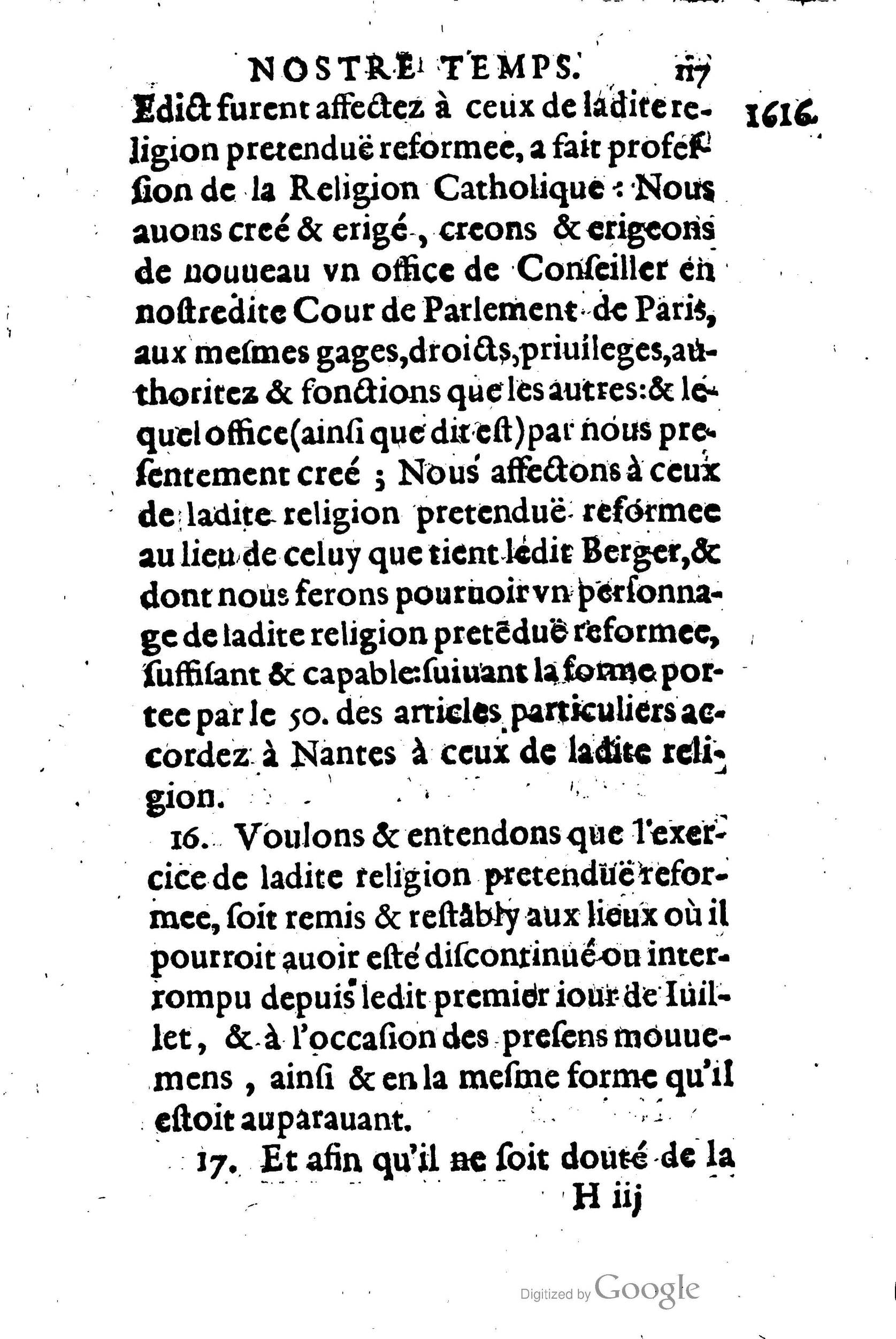 1623 - Joseph Bouillerot - Trésor de l’histoire générale de notre temps - BM Lyon