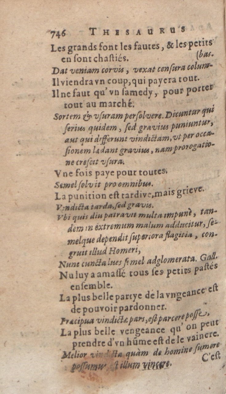 1612 - Dominicus Custos - Trésor des proverbes français  - Bibliopol-Olomuc