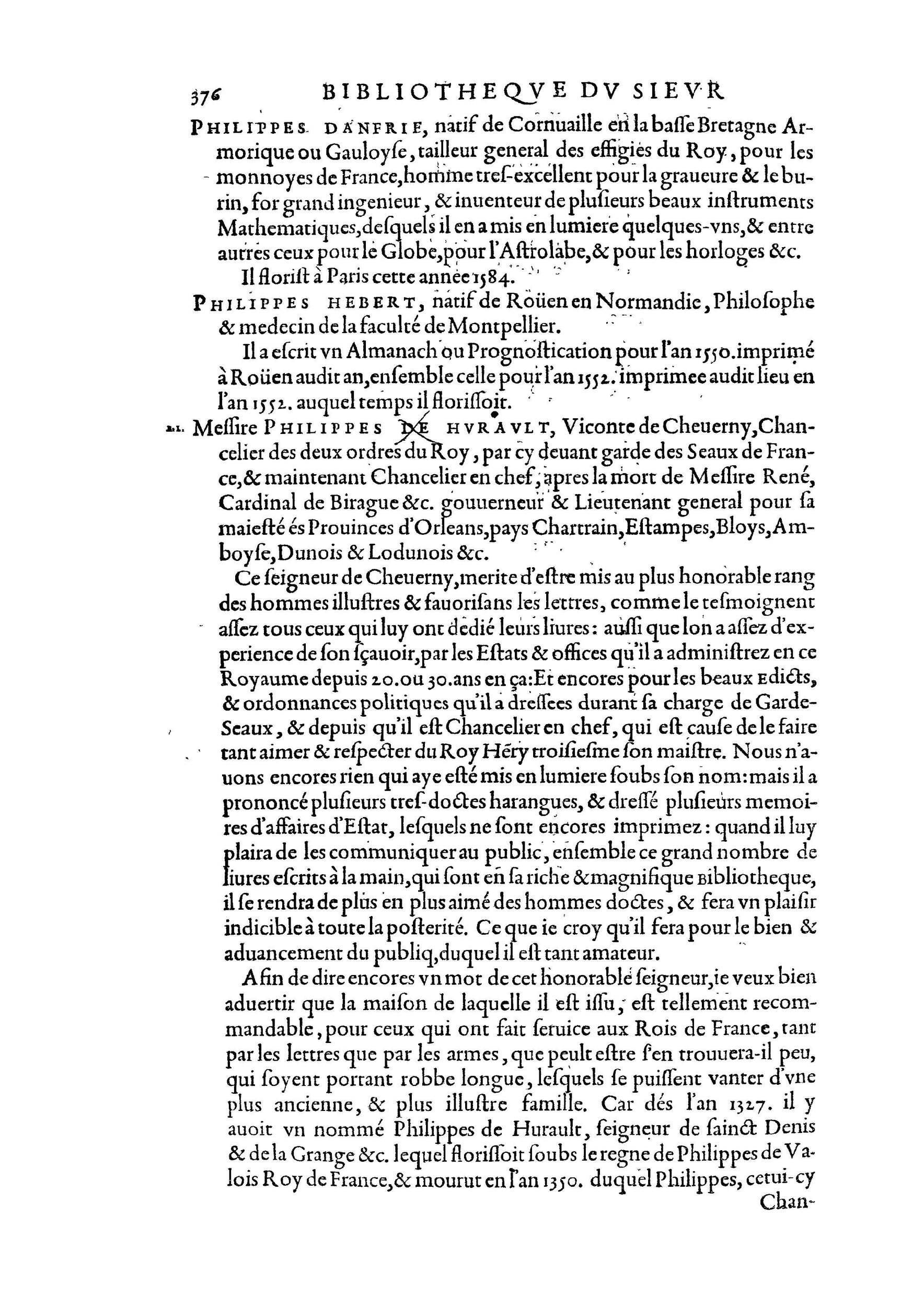 1584 - Abel L&#039;Angelier - Bibliothèques françaises - BnF