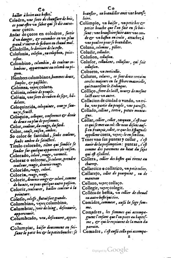 1621 - Adrian Tiffaine - Trésor des deux langues espagnole et française - BM Lyon