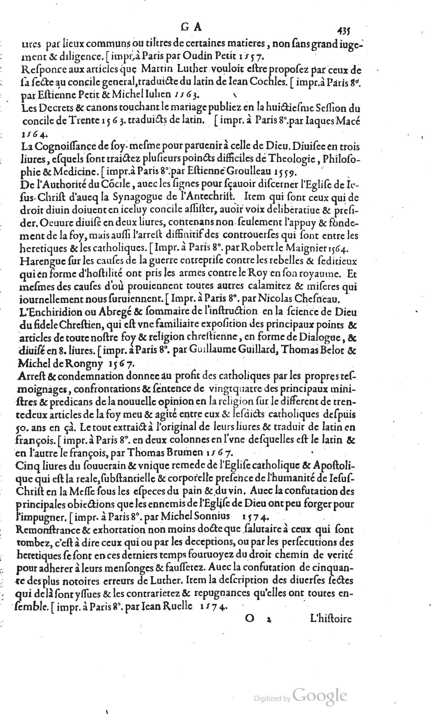 1585 - Barthélemy Honorat - Bibliothèques françaises - BSB Munich