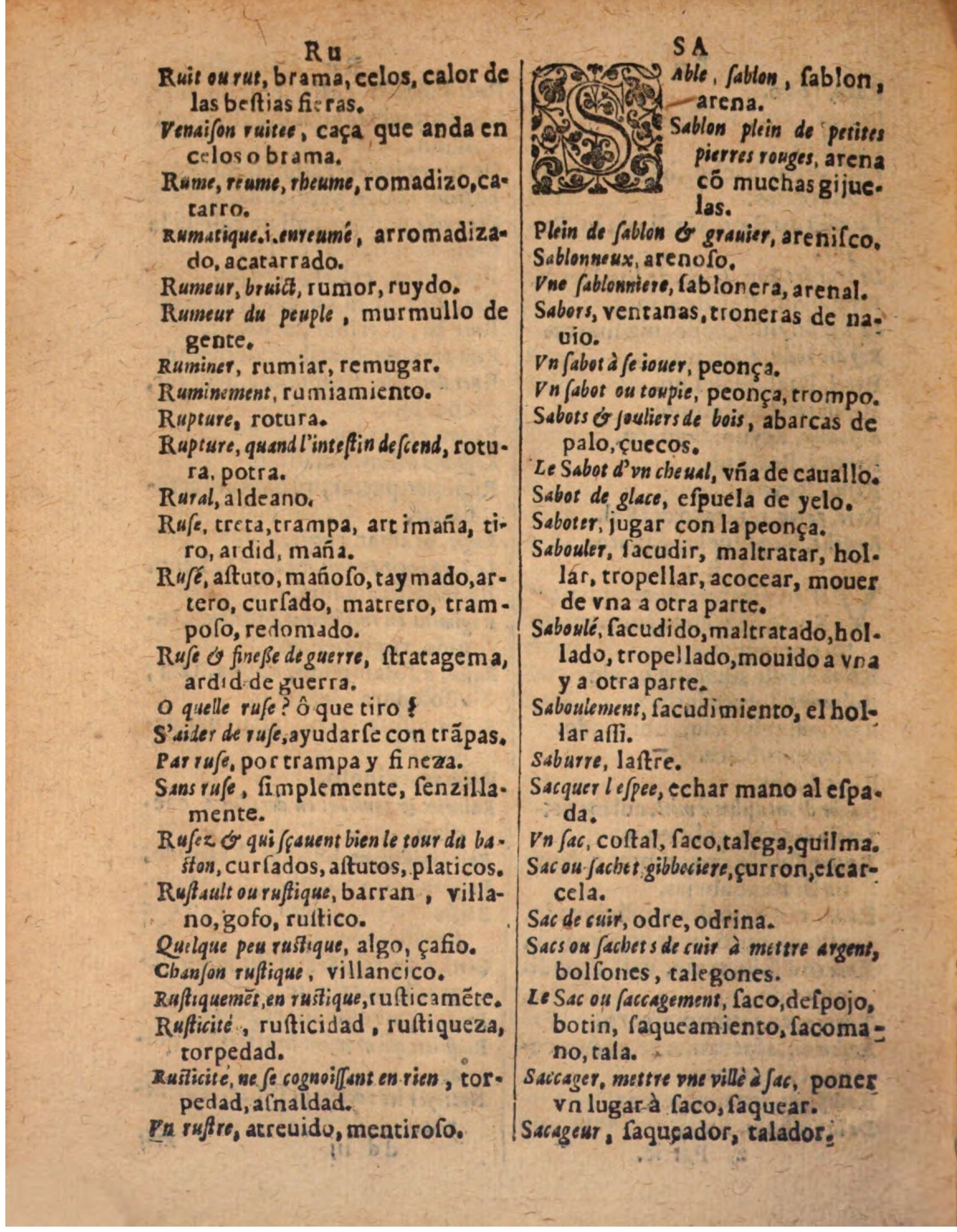 1624 - Hubert Antoine - Trésor des deux langues espagnole et française (Seconde partie) - BSB Munich
