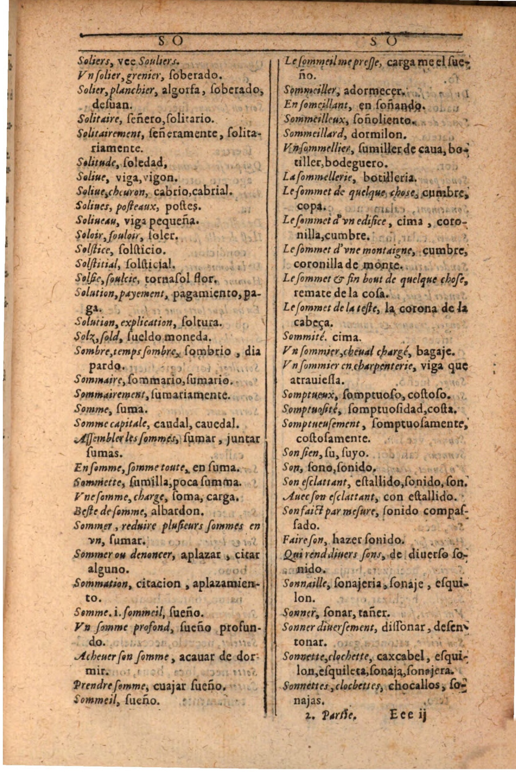 1607 - Marc Orry - Trésor des deux langues espagnole et française (Seconde partie) - BSB Munich