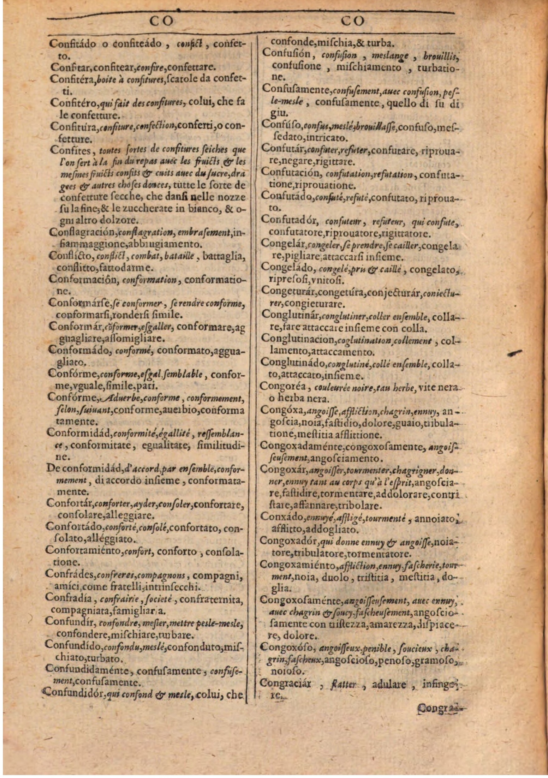 1609 - Philippe Albert et Alexandre Pernet - Trésor des trois langues française, italienne et espagnole (Première partie) - BSB Munich
