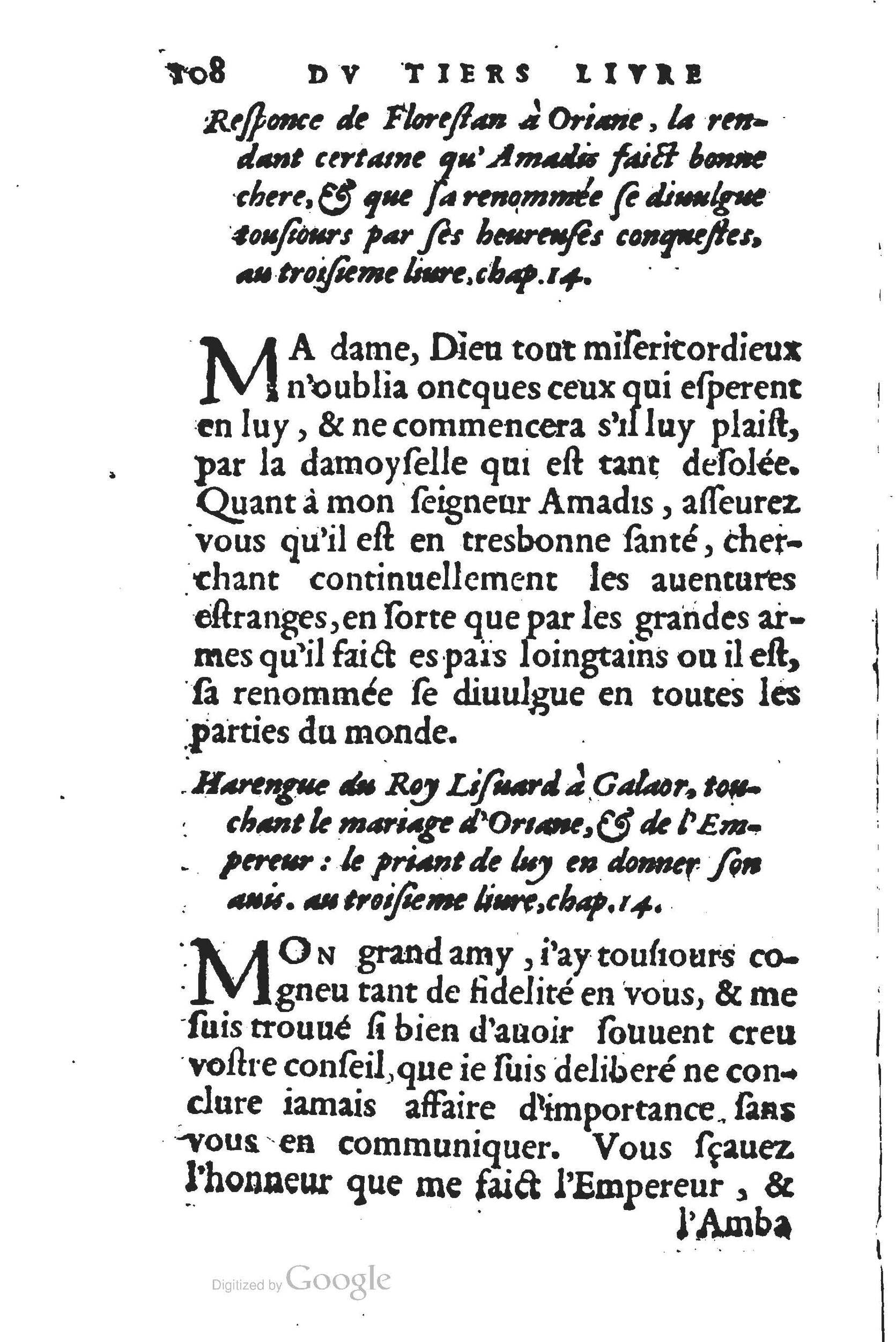 1560 - Jean d’Ogerolles et Gabriel Cotier Lyon - Trésor des Amadis - BSB Munich