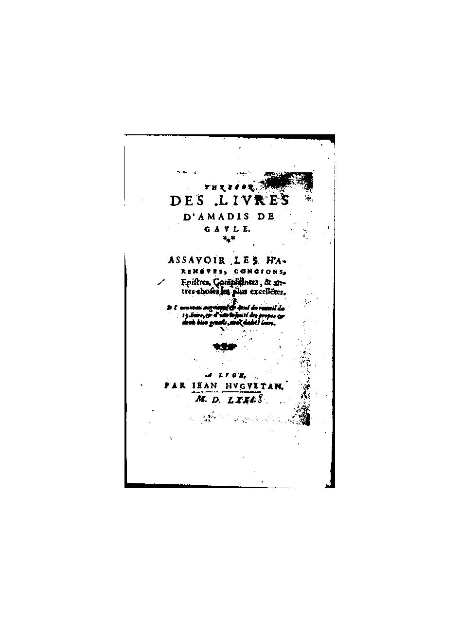 1571 - Jean Huguetan - Trésor des Amadis - BnF