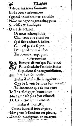1623 - Jacques Cailloüé - Trésor ou recueil des chansons amoureuses - British Library