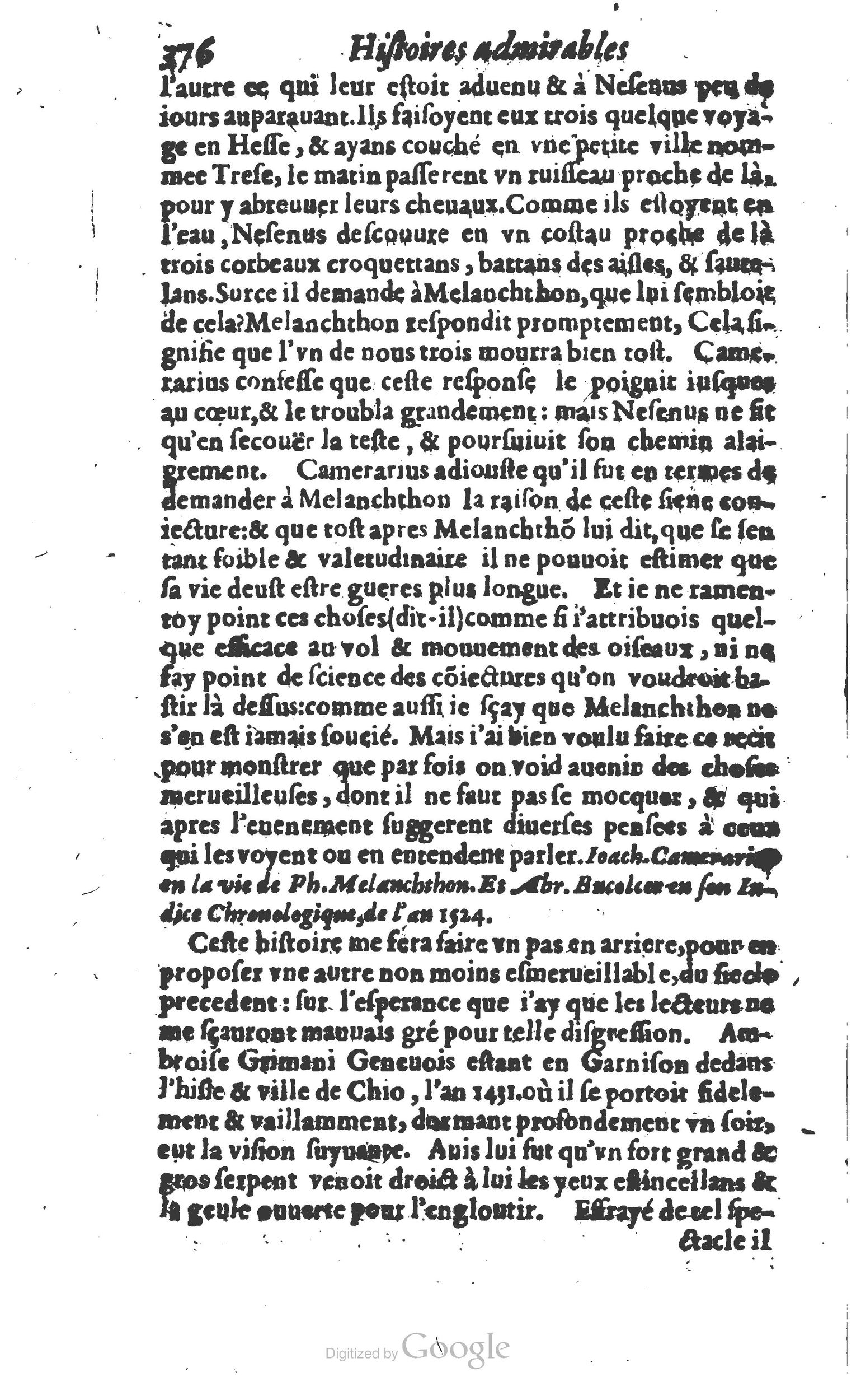 1610 - Paul Marceau - Trésor d’histoires admirables et mémorables - Princeton