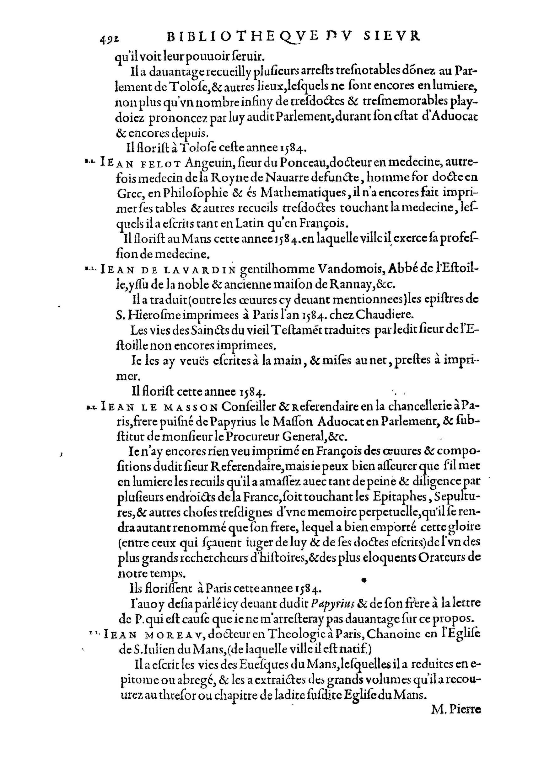 1584 - Abel L&#039;Angelier - Bibliothèques françaises - BnF