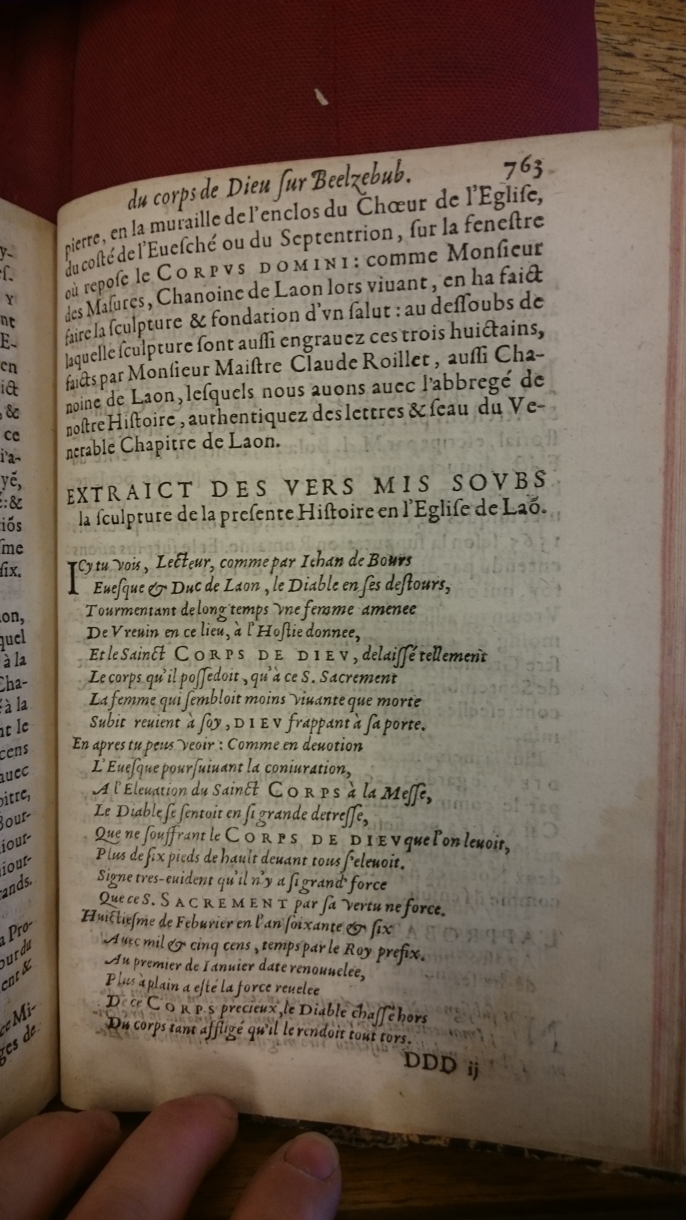 1578 - Nicolas Chesneau - Trésor et entière histoire de la triomphante victoire du corps de Dieu sur l’esprit malin - BM Lyon