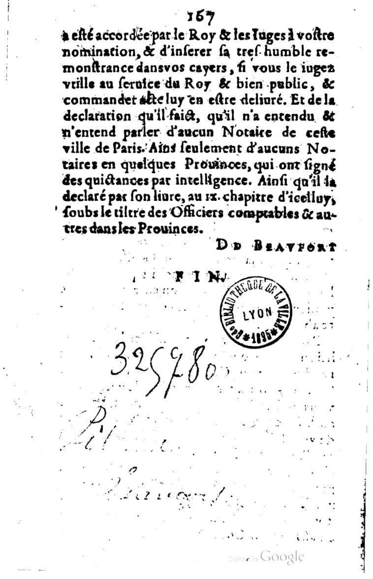 1615 - s.n. 2 - Trésor des trésors de France - BM Lyon