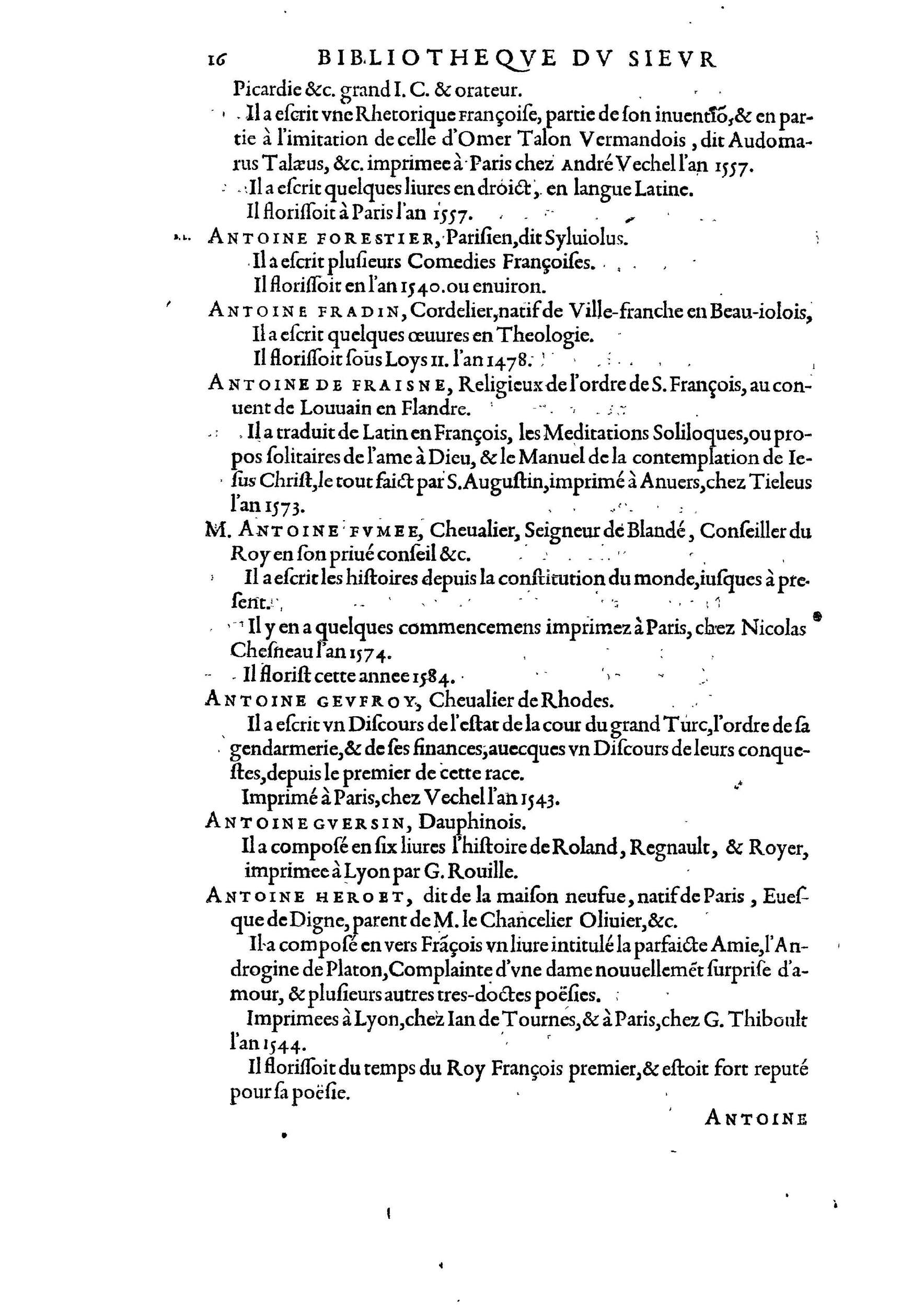 1584 - Abel L&#039;Angelier - Bibliothèques françaises - BnF