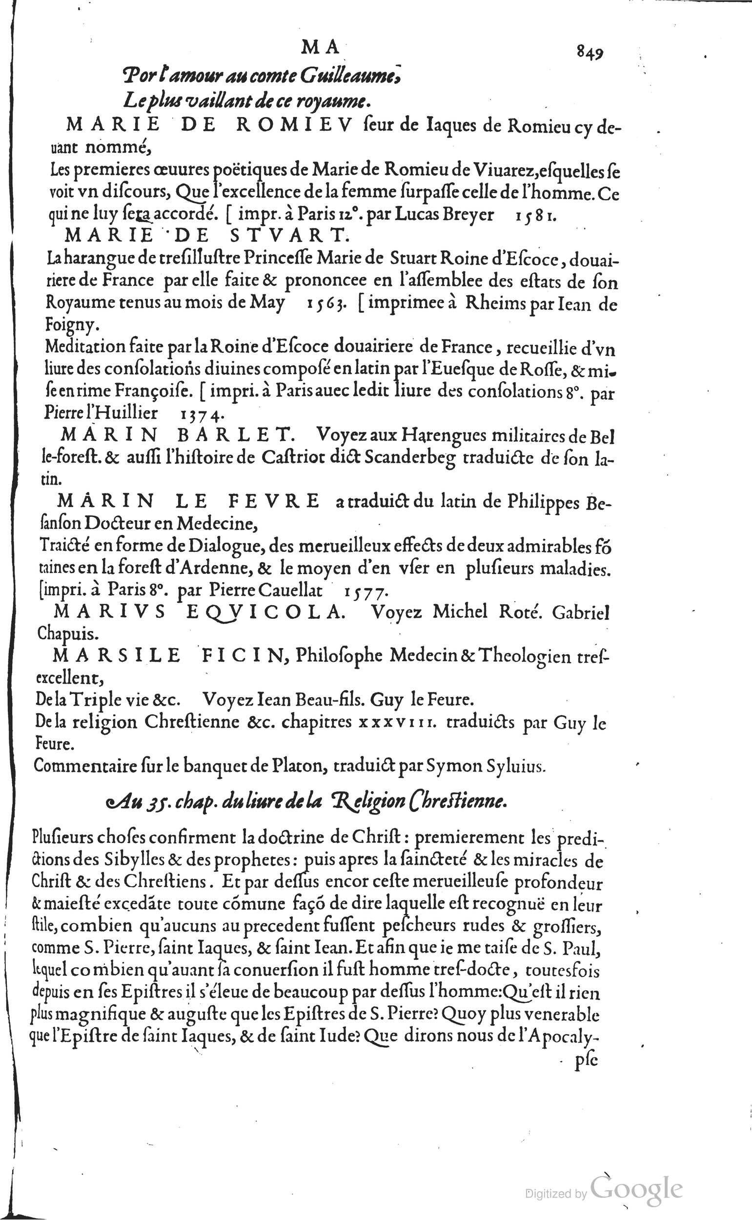 1585 - Barthélemy Honorat - Bibliothèques françaises - BSB Munich