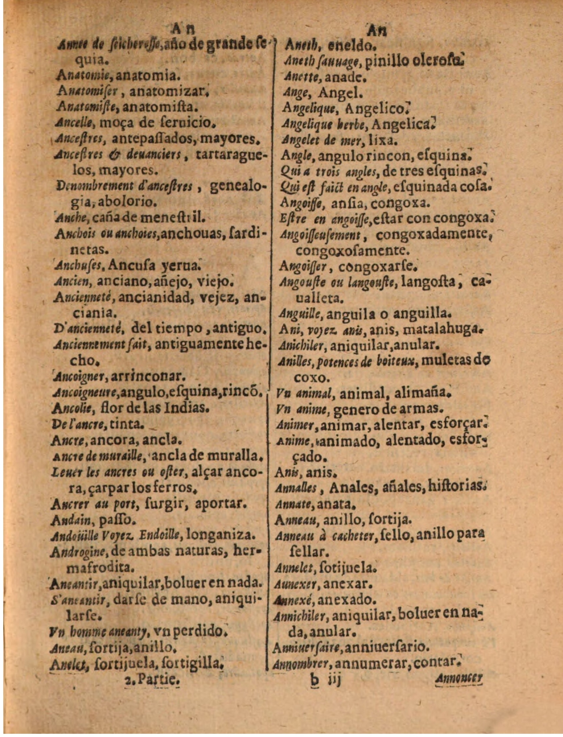 1624 - Hubert Antoine - Trésor des deux langues espagnole et française (Seconde partie) - BSB Munich