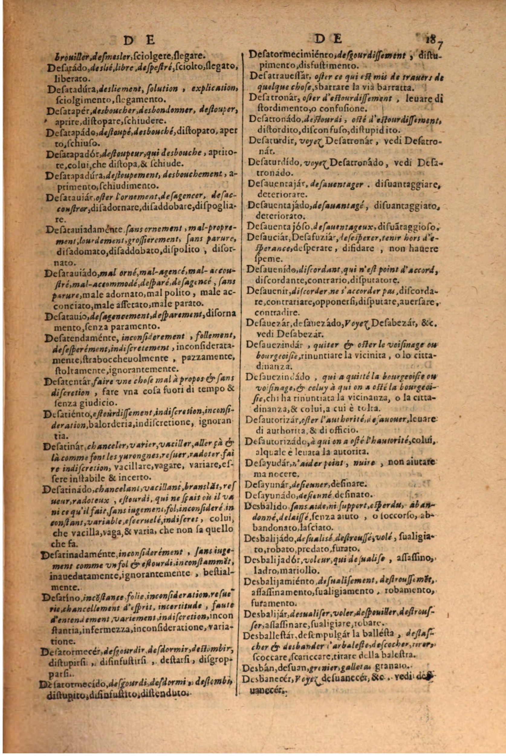 1606 - Samuel Crespin - Thresor des trois langues, francoise, italiene et espagnolle - BSB Munich