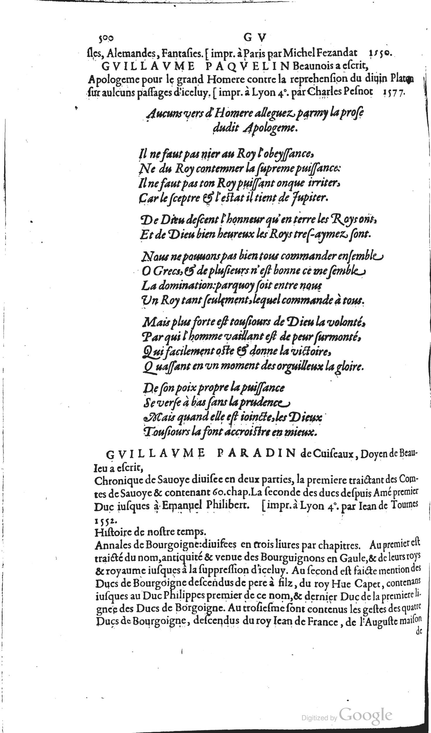 1585 - Barthélemy Honorat - Bibliothèques françaises - BSB Munich