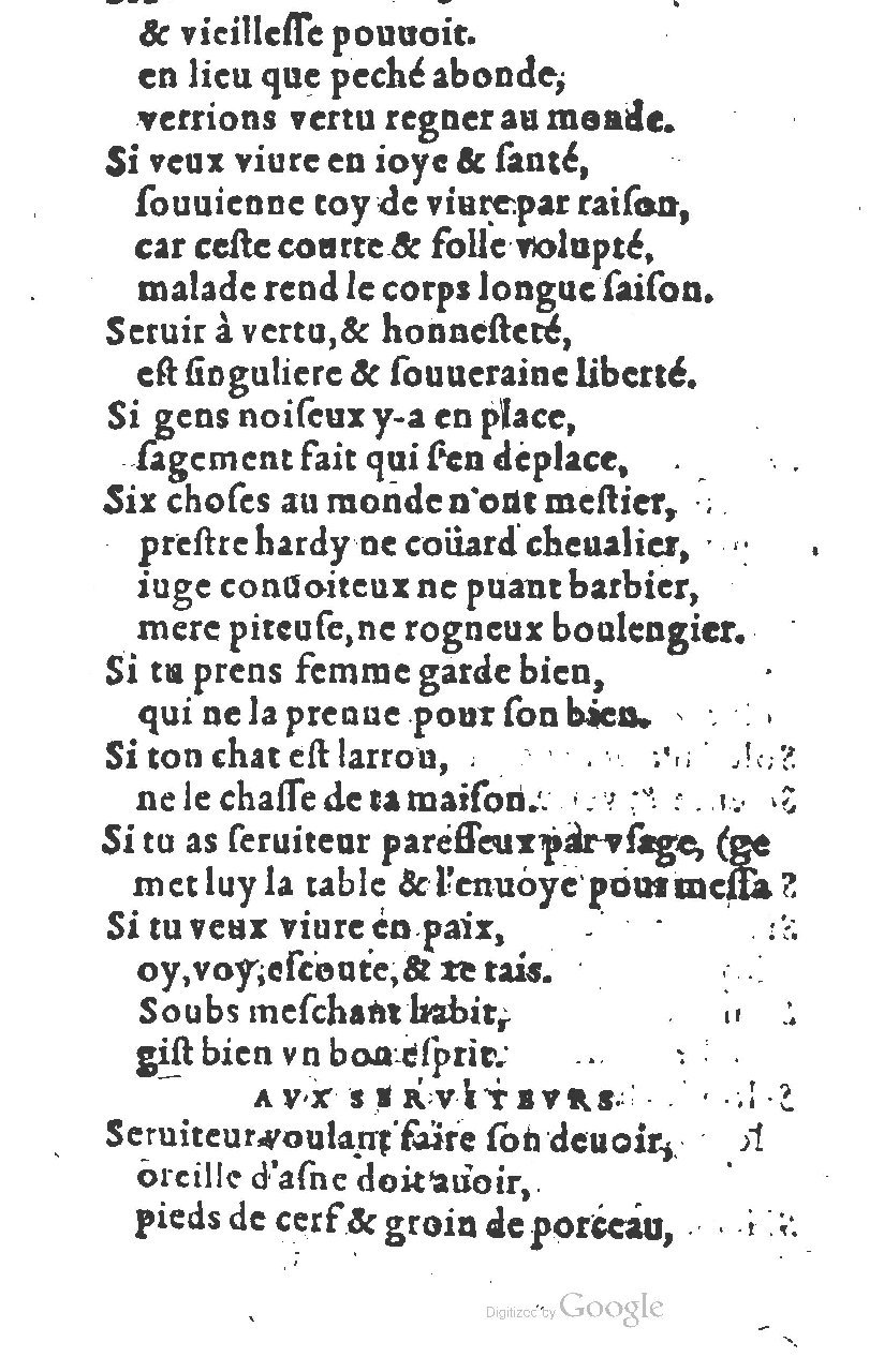 1581 - Nicolas Bonfons  - Trésor des sentences dorées - Princeton