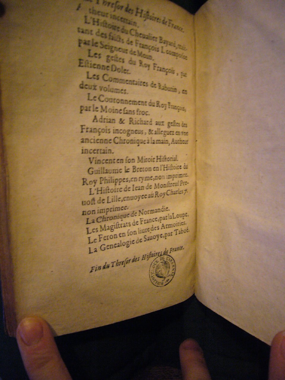 1630 - Jean Corrozet - Trésor des histoires de France - BnF