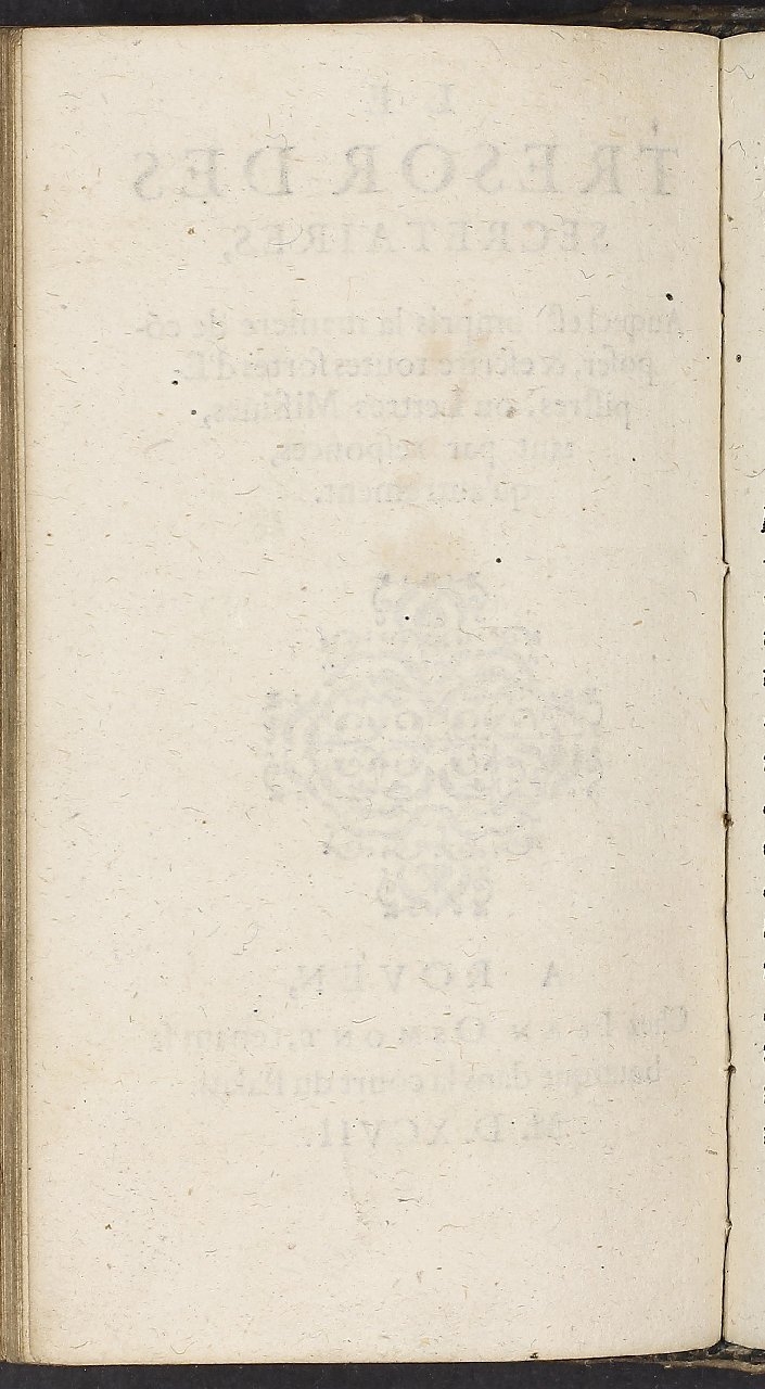1597 - Jean Osmont - Trésor des secrétaires - Brno 1597 - Jean Osmont - Trésor des secrétaires - Brno