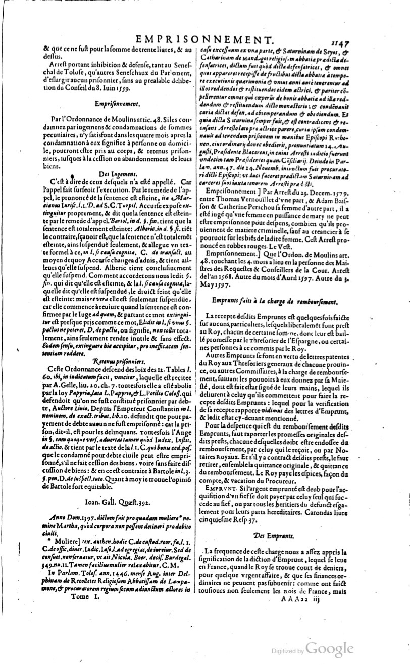 1629 - Veuve Nicolas Buon - Trésor du droit français (29620 T. 1) - BM Lyon