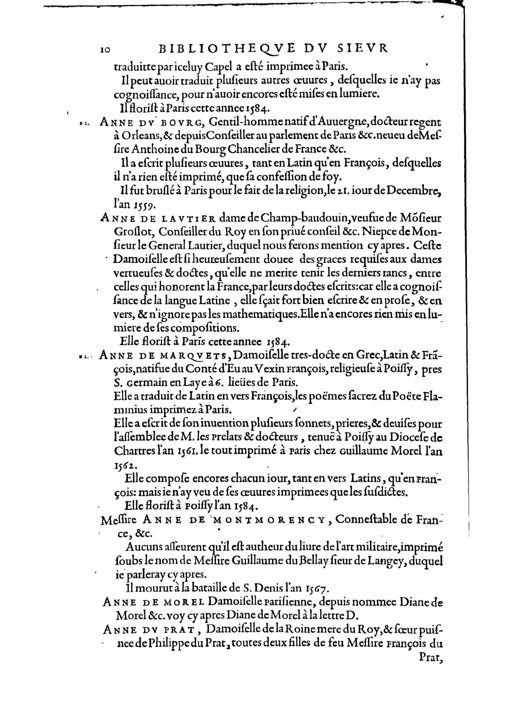 1584 - Abel L&#039;Angelier - Bibliothèques françaises - BnF