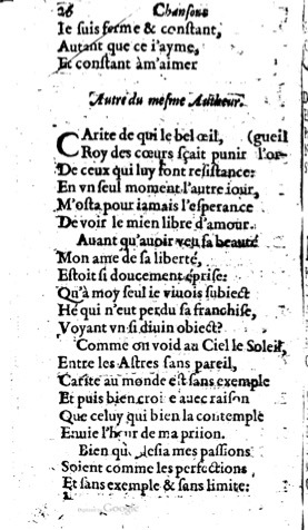 1623 - Jacques Cailloüé - Trésor ou recueil des chansons amoureuses - British Library